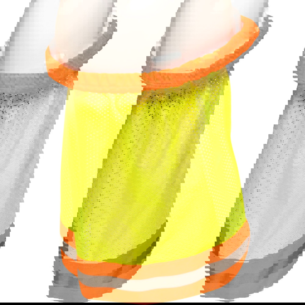 Hard Hat Neck Shade: Mesh, Green & Yellow, Use with SunShade Hard Hat